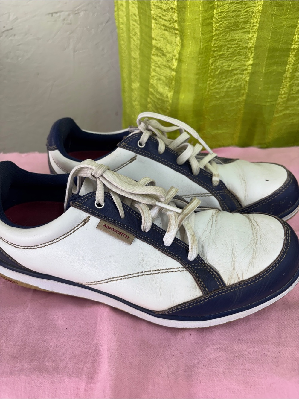 Ashworth White and Navy women Casual Golf Sneakers